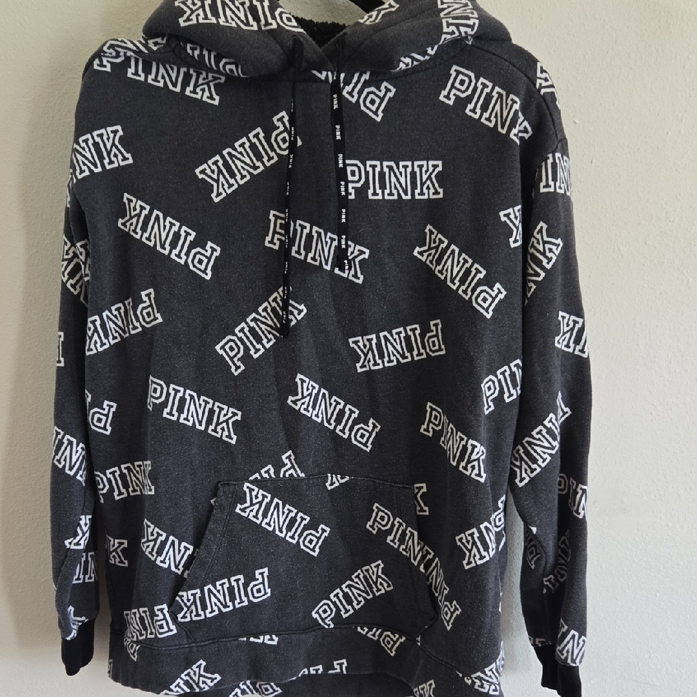 PINK Victoria's Secret Black Hoodie Sweater